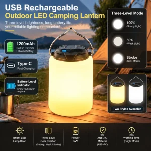 USB Rechargeable Portable LED Camping Lantern